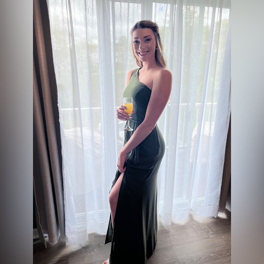 Bridesmaid Dress: Martini Olive, Size 8
